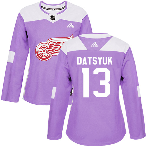 Adidas Red Wings #13 Pavel Datsyuk Purple Authentic Fights Cancer Women's Stitched NHL Jersey