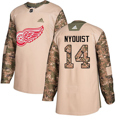 Adidas Red Wings #14 Gustav Nyquist Camo Authentic 2017 Veterans Day Stitched Youth NHL Jersey