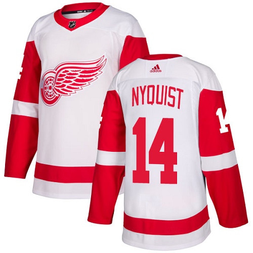 Adidas Red Wings #14 Gustav Nyquist White Road Authentic Stitched NHL Jersey Adidas Red Wings #14 Gustav Nyquist White Road Authentic Stitched NHL Jersey