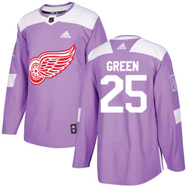 Adidas Red Wings #25 Mike Green Purple Authentic Fights Cancer Stitched Youth NHL Jersey