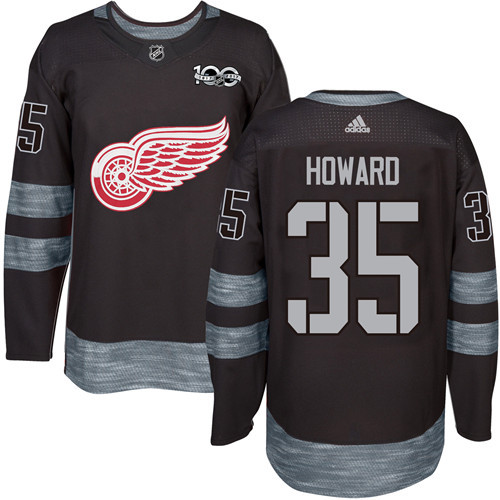Adidas Red Wings #35 Jimmy Howard Black 1917-2017 100th Anniversary Stitched NHL Jersey Adidas Red Wings #35 Jimmy Howard Black 1917-2017 100th Anniversary Stitched NHL Jersey