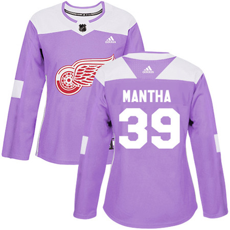 Adidas Red Wings #39 Anthony Mantha Purple Authentic Fights Cancer Women's Stitched NHL Jersey 1