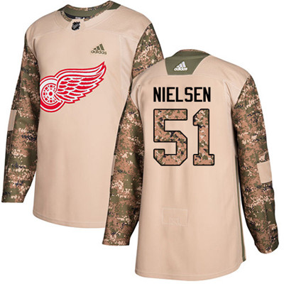 Adidas Red Wings #51 Frans Nielsen Camo Authentic 2017 Veterans Day Stitched Youth NHL Jersey