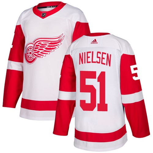 Adidas Red Wings #51 Frans Nielsen White Road Authentic Stitched NHL Jersey Adidas Red Wings #51 Frans Nielsen White Road Authentic Stitched NHL Jersey