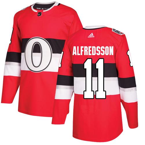 Adidas Senators #11 Daniel Alfredsson Red Authentic 2017 100 Classic Women's Stitched NHL Jersey