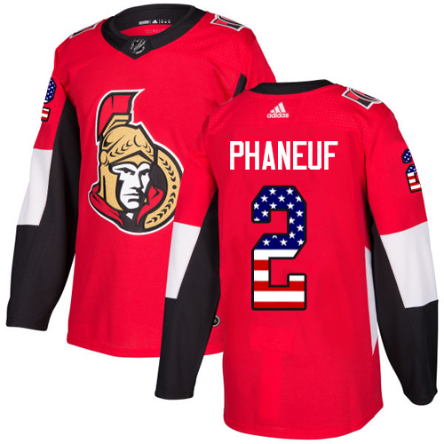 Adidas Senators #2 Dion Phaneuf Red Home Authentic USA Flag Stitched NHL Jersey Adidas Senators #2 Dion Phaneuf Red Home Authentic USA Flag Stitched NHL Jersey