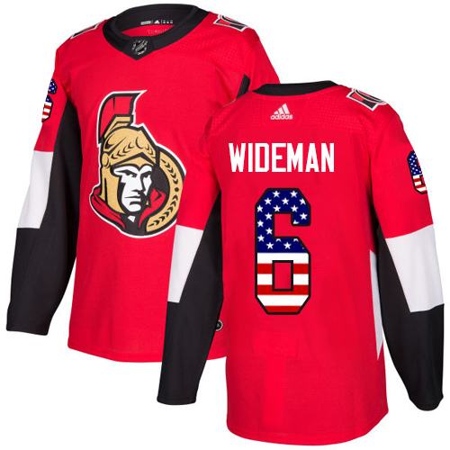Adidas Senators #6 Chris Wideman Red Home Authentic USA Flag Stitched NHL Jersey Adidas Senators #6 Chris Wideman Red Home Authentic USA Flag Stitched NHL Jersey