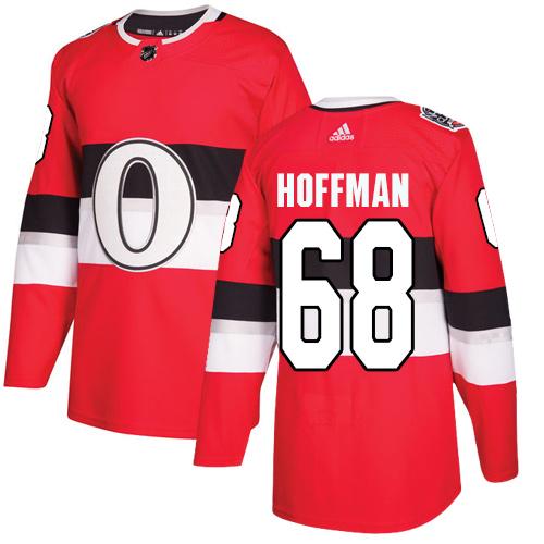 Adidas Senators #68 Mike Hoffman Red Authentic 2017 100 Classic Women's Stitched NHL Jersey