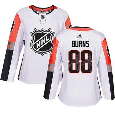 Adidas Sharks #88 Brent Burns White 2018 All-Star Pacific Division Authentic Women's Stitched NHL Jersey