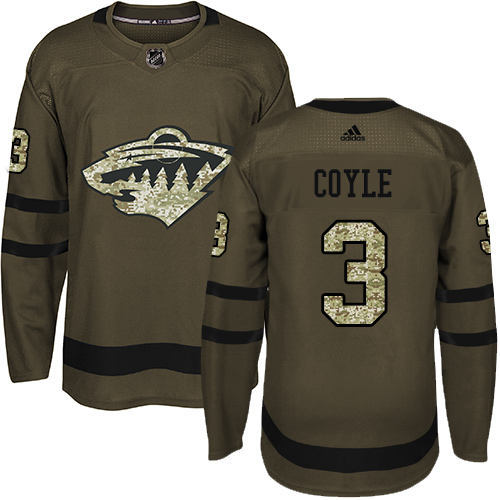 Adidas Wild #3 Charlie Coyle Green Salute to Service Stitched NHL Jersey Adidas Wild #3 Charlie Coyle Green Salute to Service Stitched NHL Jersey