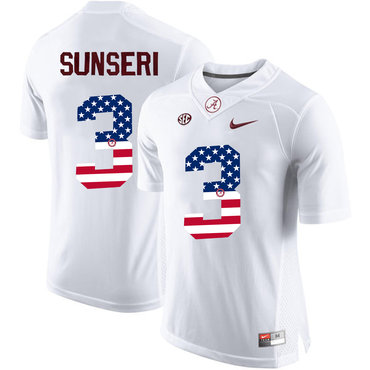 Alabama Crimson Tide 3 Vinnie Sunseri White USA Flag College Limited Jersey Alabama Crimson Tide 3 Vinnie Sunseri White USA Flag College Limited Jersey