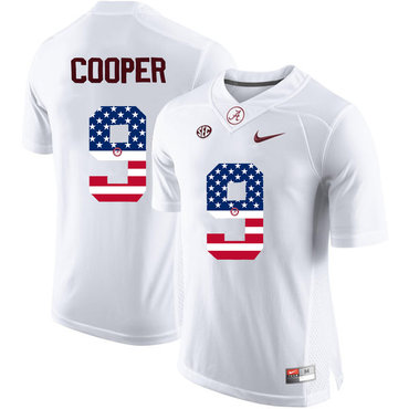 Alabama Crimson Tide 9 Amari Cooper White USA Flag College Limited Jersey Alabama Crimson Tide 9 Amari Cooper White USA Flag College Limited Jersey