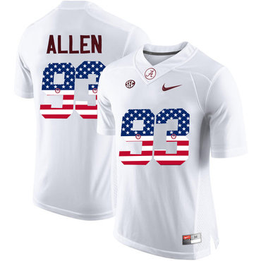 Alabama Crimson Tide 93 Jonathan Allen White USA Flag College Limited Jersey Alabama Crimson Tide 93 Jonathan Allen White USA Flag College Limited Jersey