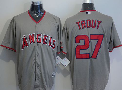 Angels of Anaheim #27 Mike Trout Grey New Cool Base Stitched MLB Jersey Angels of Anaheim #27 Mike Trout Grey New Cool Base Stitched MLB Jersey