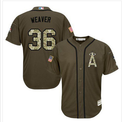 Angels of Anaheim #36 Jered Weaver Green Salute to Service Stitched MLB Jersey