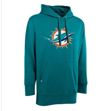 Antigua Miami Dolphins Signature Pullover Hoodie Aqua