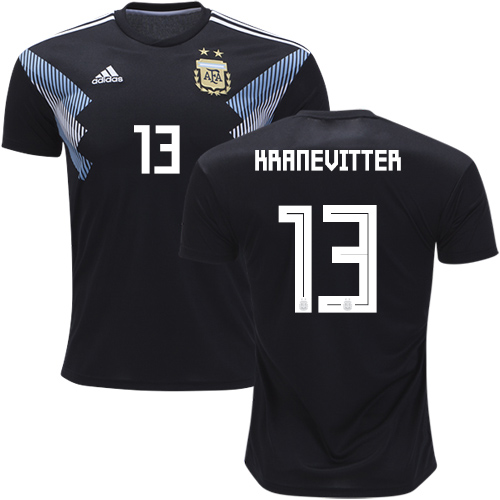 Argentina #13 Kranevitter Away Soccer Country Jersey Argentina #13 Kranevitter Away Soccer Country Jersey