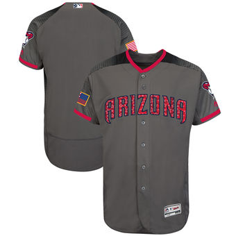 Arizona Diamondbacks Majestic 2017 Stars & Stripes Authentic Collection FlexBase Team Jersey - Gray