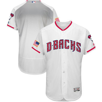 Arizona Diamondbacks Majestic 2017 Stars & Stripes Authentic Collection FlexBase Team Jersey - White