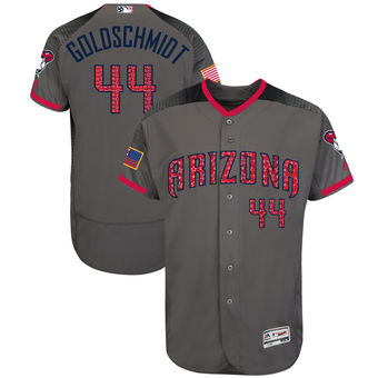 Arizona Diamondbacks Paul Goldschmidt Majestic 2017 Stars & Stripes Authentic Collection FlexBase Player Jersey - Gray