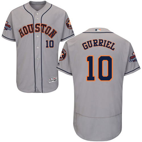 Astros #10 Yuli Gurriel Grey Flexbase Authentic Collection 2017 World Series Champions Astros #10 Yuli Gurriel Grey Flexbase Authentic Collection 2017 World Series Champions