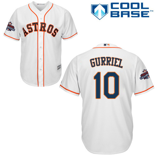 Astros #10 Yuli Gurriel White Cool Base 2017 World Series Champions Stitched Youth MLB Jersey Astros #10 Yuli Gurriel White Cool Base 2017 World Series Champions Stitched Youth MLB Jersey