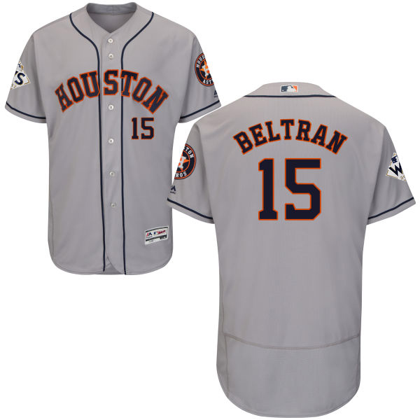 Astros #15 Carlos Beltran Grey Flexbase Authentic Collection 2017 World Series Bound Stitched MLB Jersey