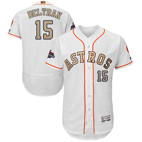Astros #15 Carlos Beltran White FlexBase Authentic 2018 Gold Program Cool Base Stitched MLB Jersey Astros #15 Carlos Beltran White FlexBase Authentic 2018 Gold Program Cool Base Stitched MLB Jersey