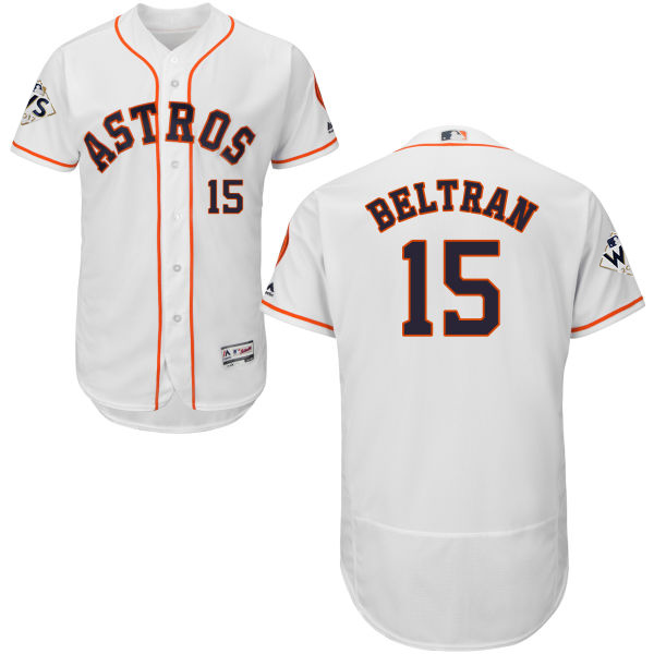 Astros #15 Carlos Beltran White Flexbase Authentic Collection 2017 World Series Bound Stitched MLB Jersey