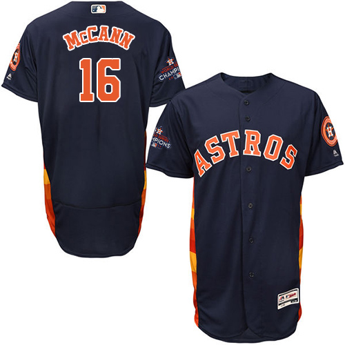 Astros #16 Brian McCann Navy Blue Flexbase Authentic Collection 2017 World Series Champions Stitched MLB Jersey