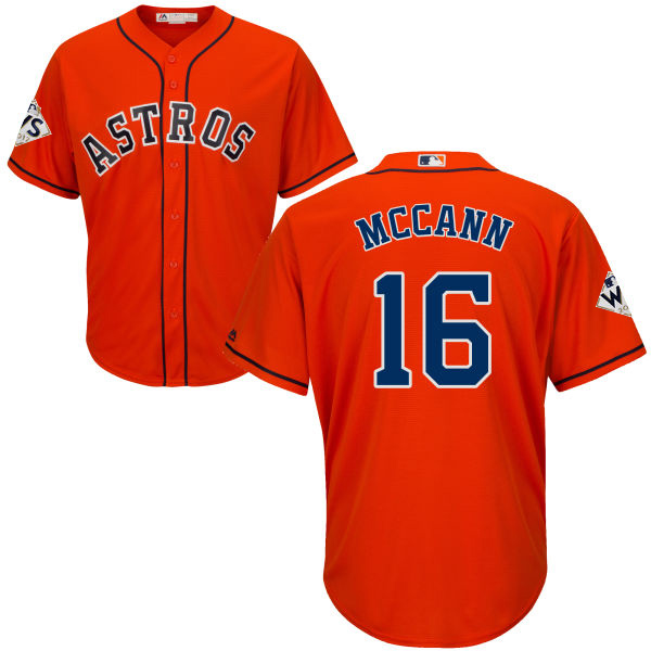 Astros #16 Brian McCann Orange Cool Base 2017 World Series Bound Stitched Youth MLB Jersey Astros #16 Brian McCann Orange Cool Base 2017 World Series Bound Stitched Youth MLB Jersey