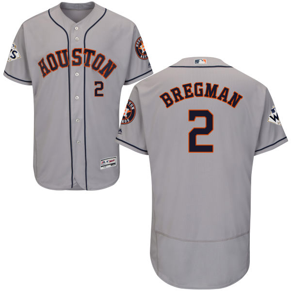Astros #2 Alex Bregman Grey Flexbase Authentic Collection 2017 World Series Bound Stitched MLB Jersey