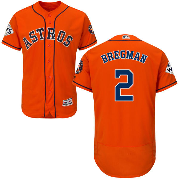 Astros #2 Alex Bregman Orange Flexbase Authentic Collection 2017 World Series Bound Stitched MLB Jersey
