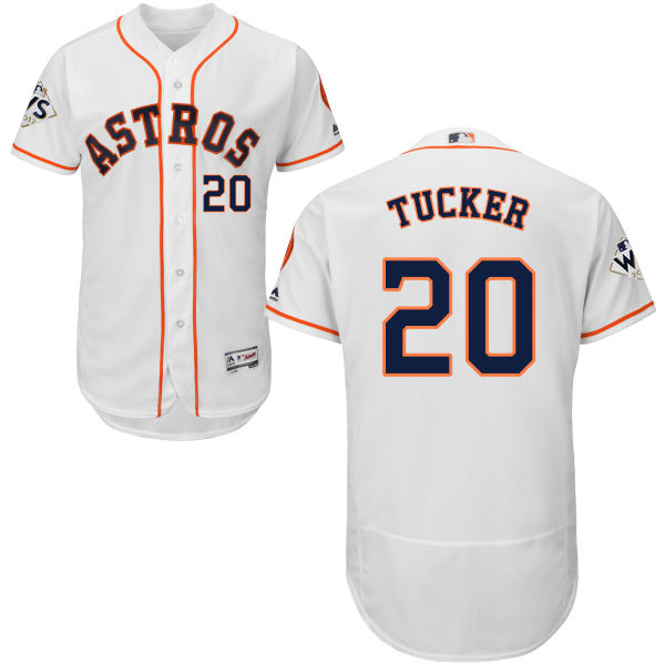 Astros #20 Preston Tucker White Flexbase Authentic Collection 2017 World Series Bound Stitched MLB Jersey