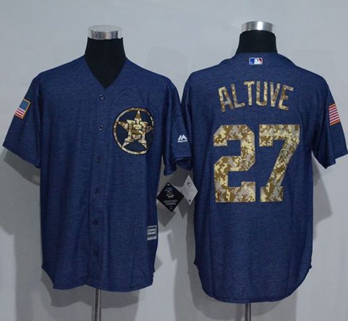 Astros #27 Jose Altuve Denim Blue Salute to Service Stitched MLB Jersey Astros #27 Jose Altuve Denim Blue Salute to Service Stitched MLB Jersey