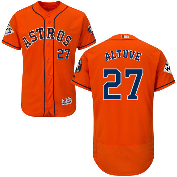 Astros #27 Jose Altuve Orange Flexbase Authentic Collection 2017 World Series Bound Stitched MLB Jersey