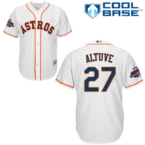 Astros #27 Jose Altuve White New Cool Base 2017 World Series Champions Stitched MLB Jersey Astros #27 Jose Altuve White New Cool Base 2017 World Series Champions Stitched MLB Jersey