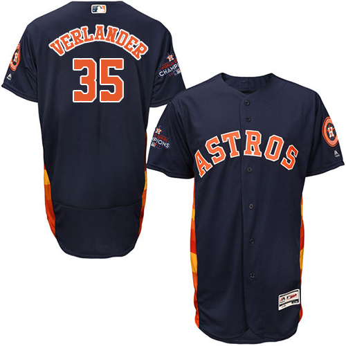 Astros #35 Justin Verlander Navy Blue Flexbase Authentic Collection 2017 World Series Champions Stitched MLB Jersey