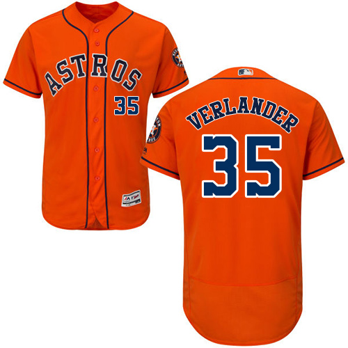 Astros #35 Justin Verlander Orange Flexbase Authentic Collection Stitched MLB Jersey Astros #35 Justin Verlander Orange Flexbase Authentic Collection Stitched MLB Jersey