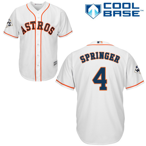 Astros #4 George Springer White New Cool Base 2017 World Series Bound Stitched MLB Jersey Astros #4 George Springer White New Cool Base 2017 World Series Bound Stitched MLB Jersey