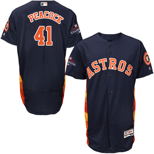 Astros #41 Brad Peacock Navy Blue Flexbase Authentic Collection 2017 World Series Champions Stitched MLB Jersey