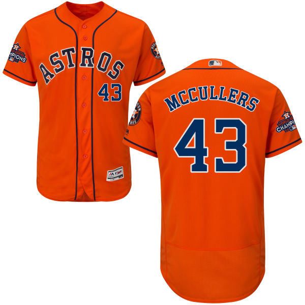 Astros #43 Lance McCullers Orange Flexbase Authentic Collection 2017 World Series Champions Stitched MLB Jersey