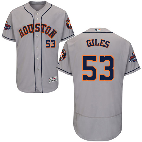 Astros #53 Ken Giles Grey Flexbase Authentic Collection 2017 World Series Champions Stitched MLB Jersey