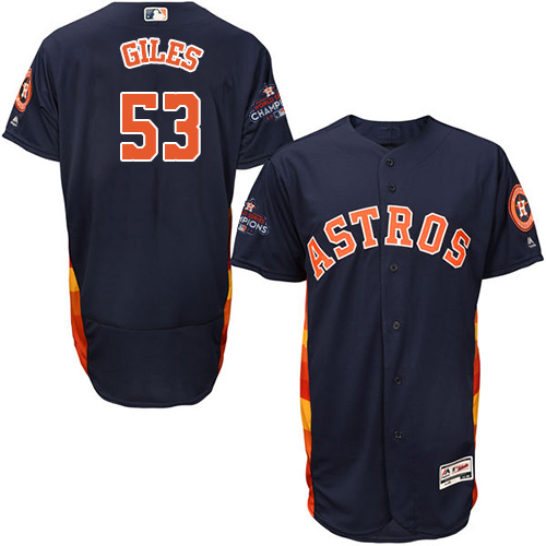 Astros #53 Ken Giles Navy Blue Flexbase Authentic Collection 2017 World Series Champions Stitched MLB Jersey