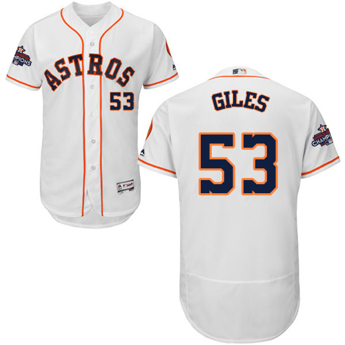 Astros #53 Ken Giles White Flexbase Authentic Collection 2017 World Series Champions Stitched MLB Jersey