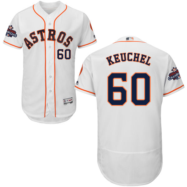 Astros #60 Dallas Keuchel White Flexbase Authentic Collection 2017 World Series Champions Stitched MLB Jersey