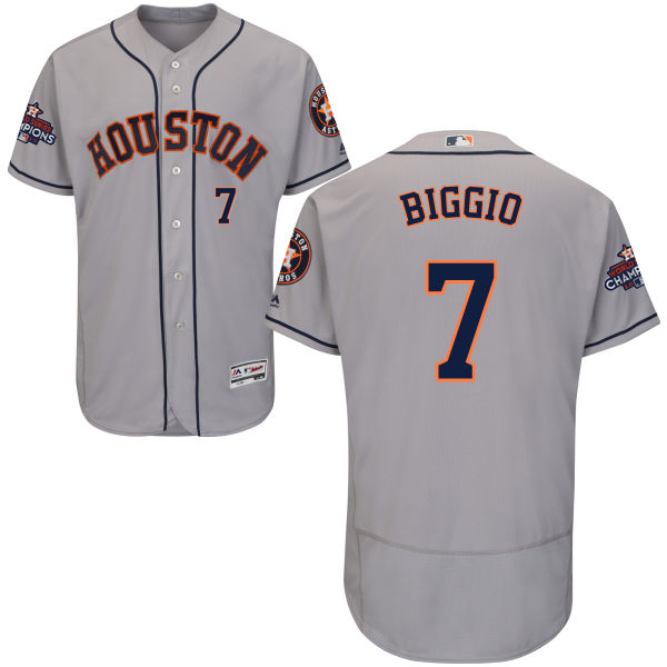 Astros #7 Craig Biggio Grey Flexbase Authentic Collection 2017 World Series Champions Stitched MLB Jersey