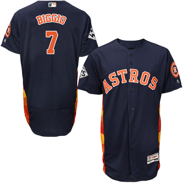 Astros #7 Craig Biggio Navy Blue Flexbase Authentic Collection 2017 World Series Bound Stitched MLB Jersey