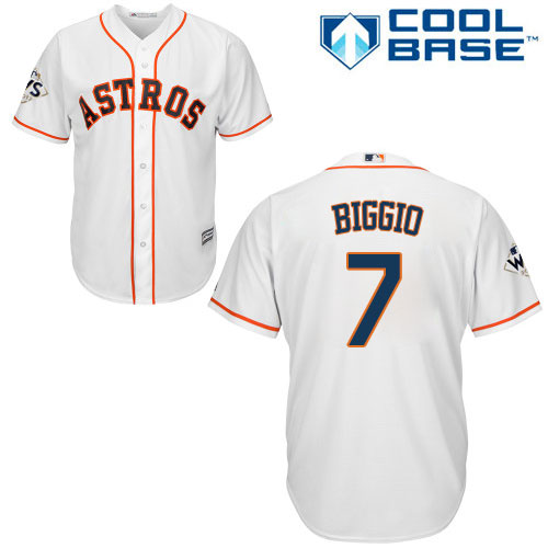 Astros #7 Craig Biggio White New Cool Base 2017 World Series Bound Stitched MLB Jersey