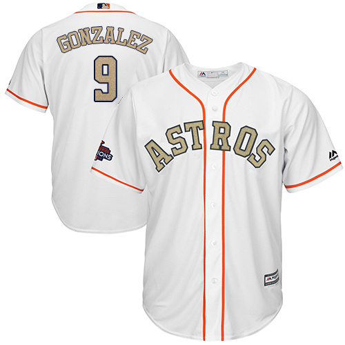 Astros #9 Marwin Gonzalez White 2018 Gold Program Cool Base Stitched MLB Jersey Astros #9 Marwin Gonzalez White 2018 Gold Program Cool Base Stitched MLB Jersey